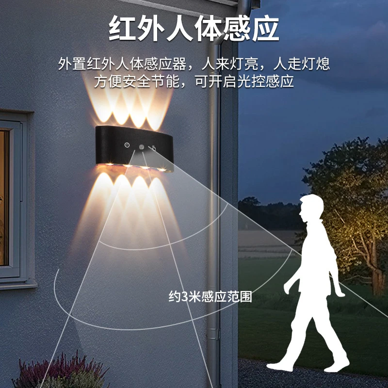 充电感应壁灯磁吸灯无线壁灯免接线免打孔床头卧室夜灯房间感应