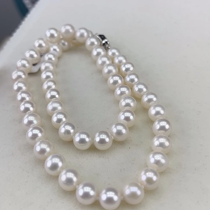 淡水珍珠银S925镶嵌颈饰8➕极光冷白高品