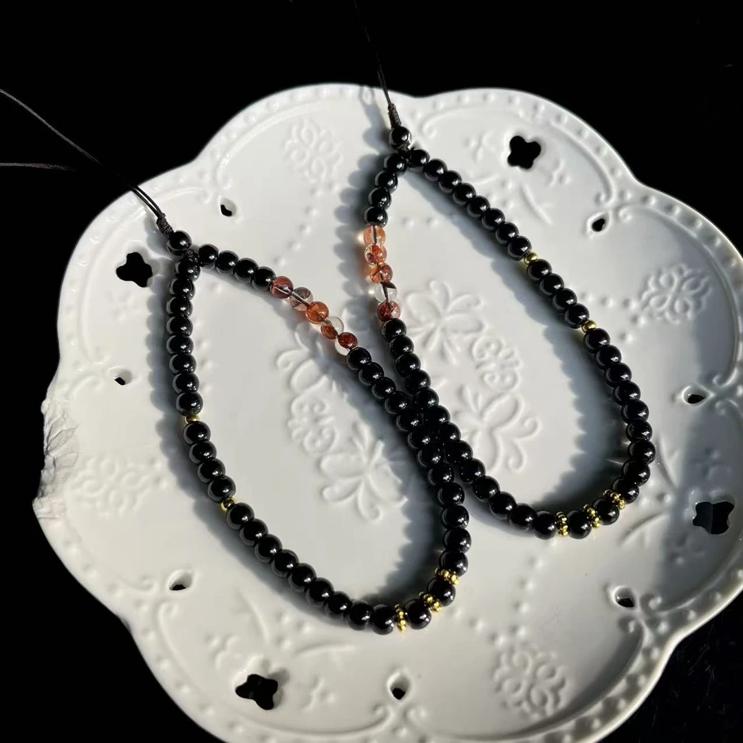 【大鱼甄选】黑碧玺DIY手机挂女款饰品SJ253多样性发其一