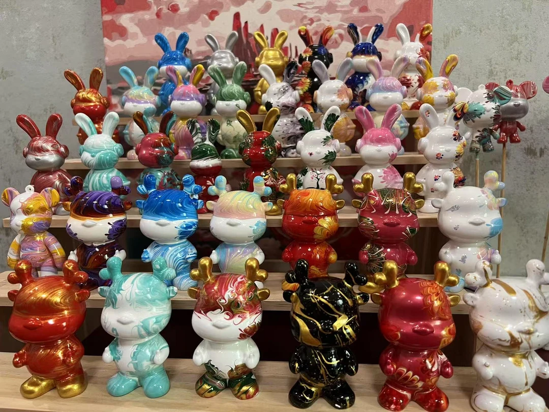 【树脂】小龙 大头 酷酷 兔兔 DIY钥匙扣摆件