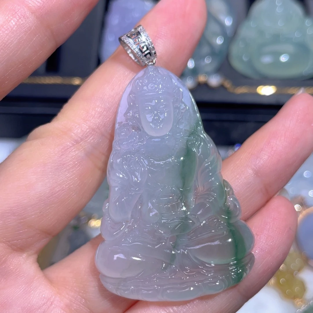 颈饰18K金镶嵌翡翠翡翠