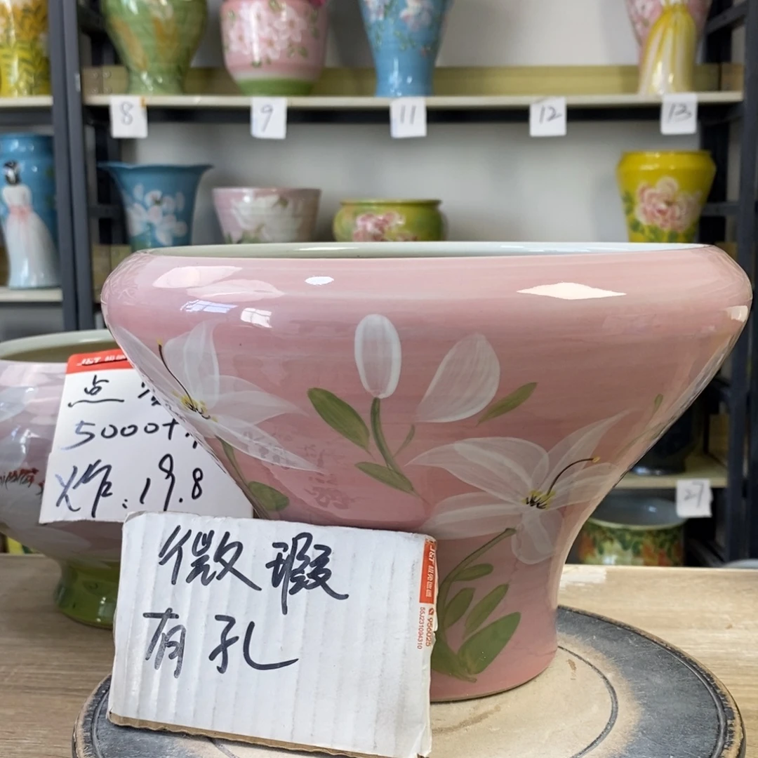 景德镇手工手绘陶瓷花盆