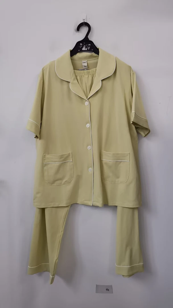 【】A217-8231144女款包边短袖长裤开衫宽松凉感kokia女装