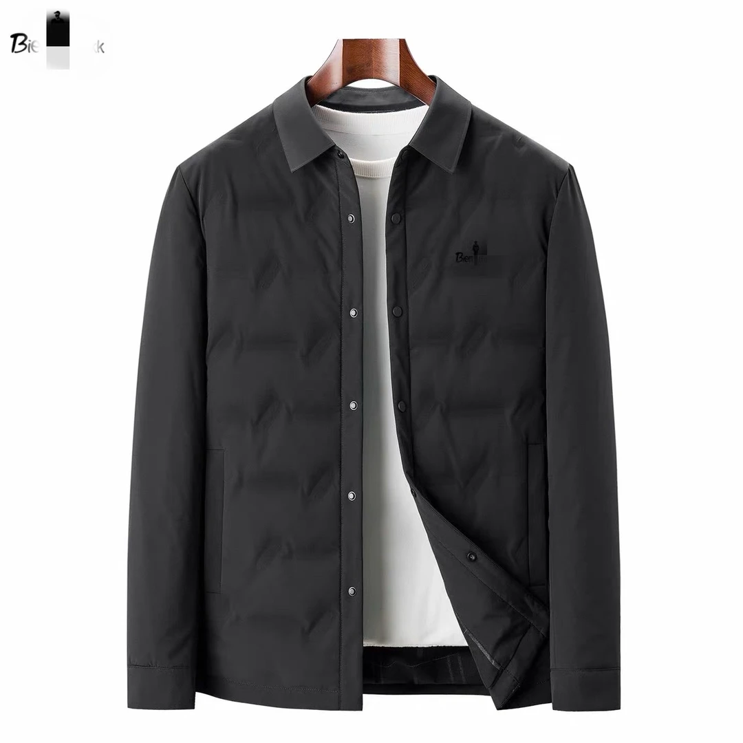比家秋冬新款商务翻领轻薄羽绒服