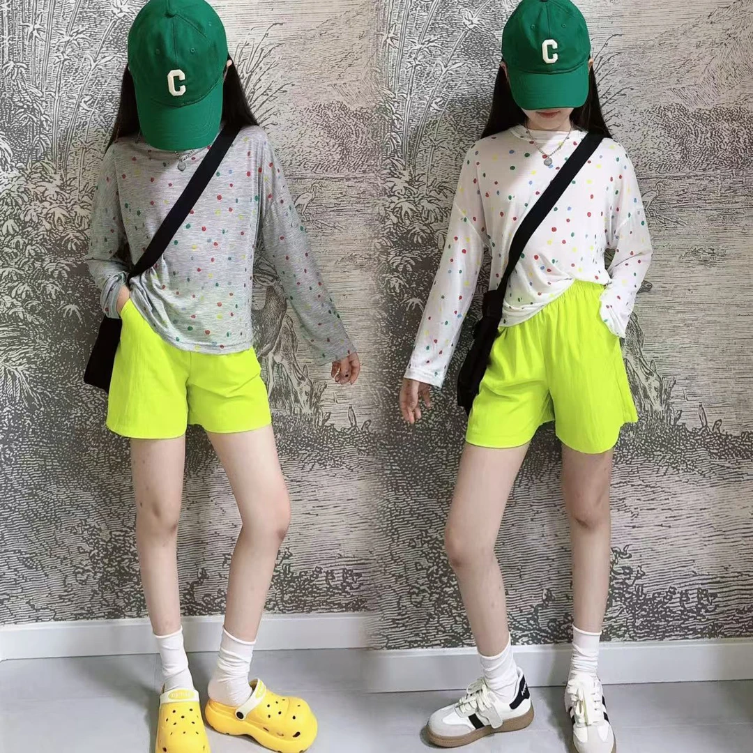 女童夏季套装2025新款儿童洋气时髦波点防晒T恤上衣短裤两件套潮