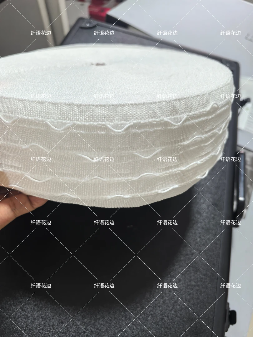 7cm宽专业抽带窄布带四线抽带窗帘窗幔辅料单钩S挂钩布带50米