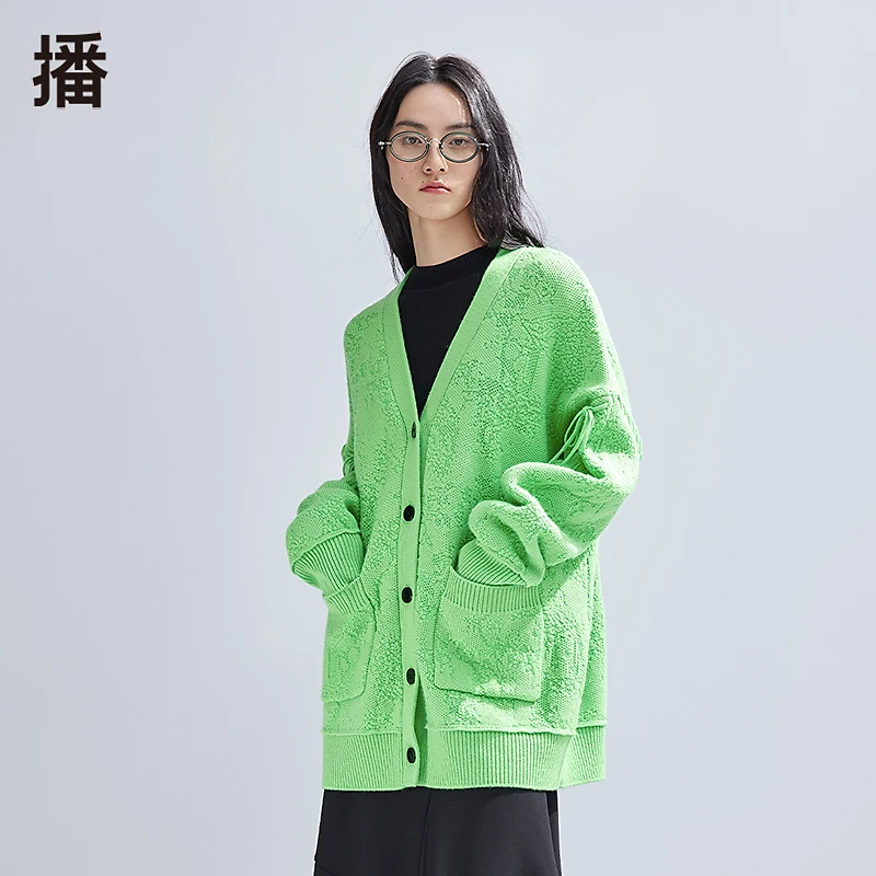 【达人专属】播螺纹收紧袖口毛针织衫BDR1UD0402
