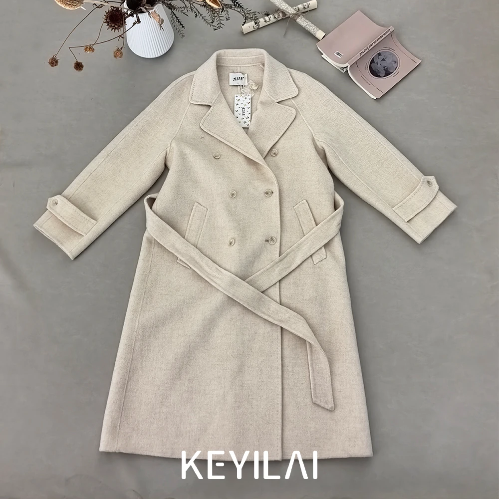 可依莱女秋冬外套长款羊毛大衣EC6P0503