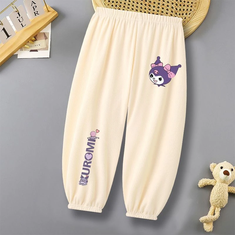 男女童冰丝防蚊裤夏季新款中小童洋气束脚裤卡通长裤百搭潮防晒