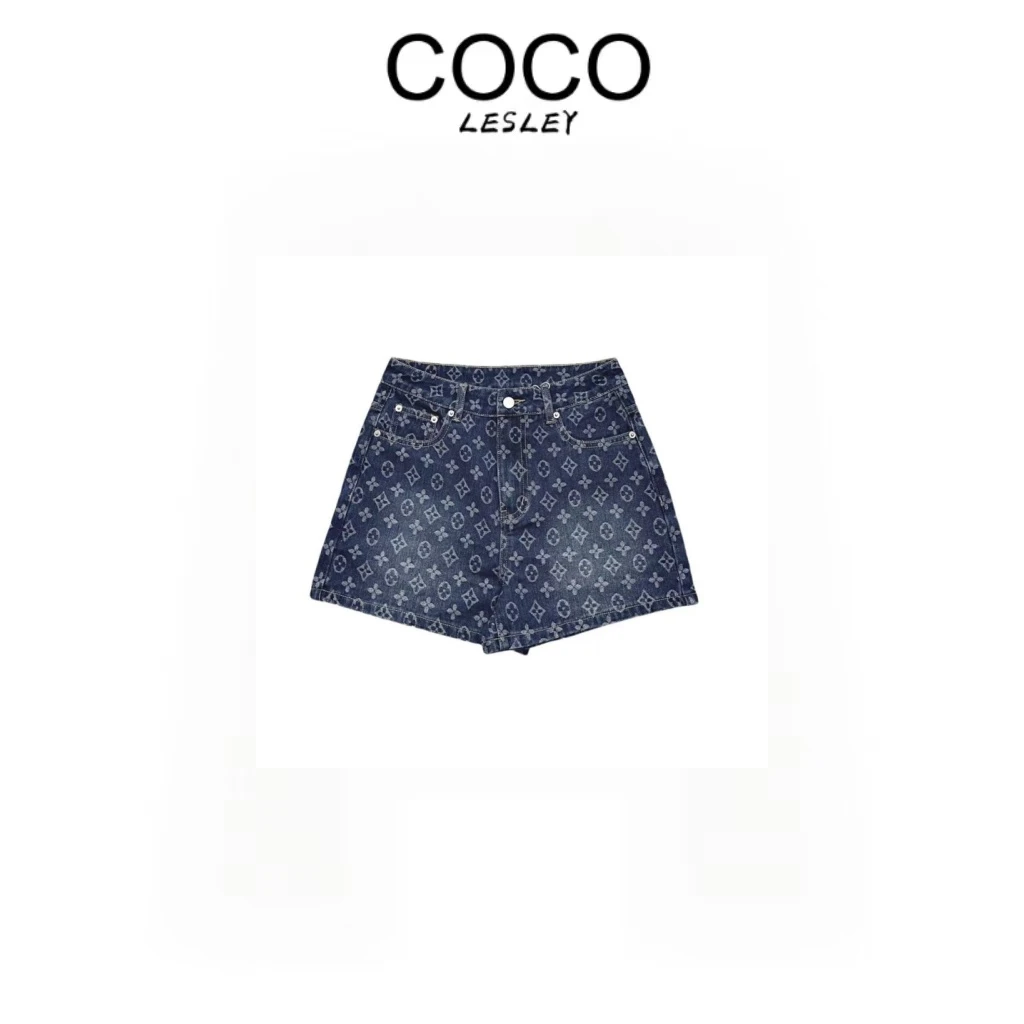 COCO LESLEY运动休闲春夏经典印花潮服牛仔裤7598