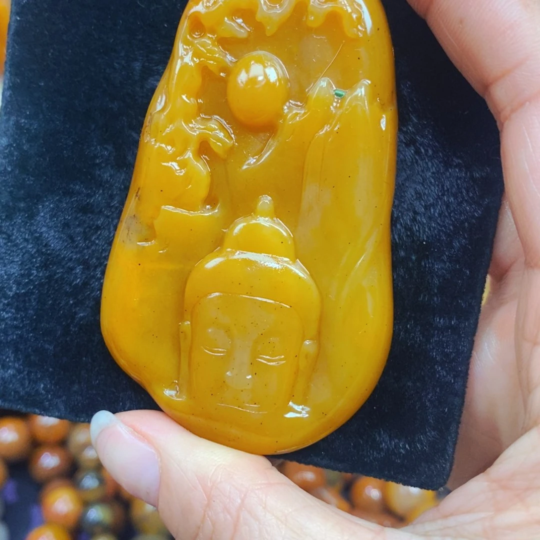 未镶嵌石英质玉（黄龙玉）吊坠(不含链)