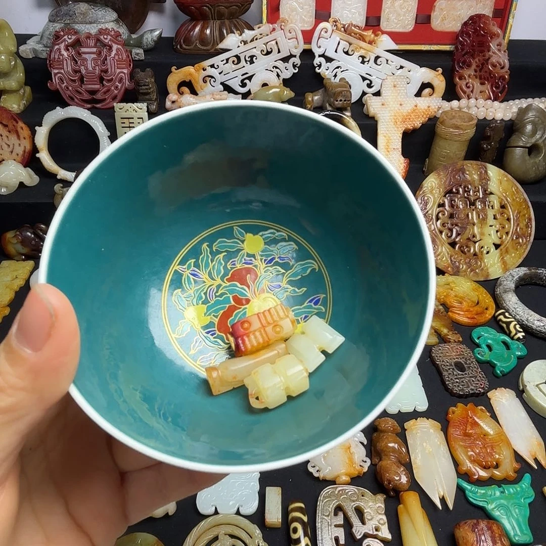 墨***園瓷片精美摆件摆件