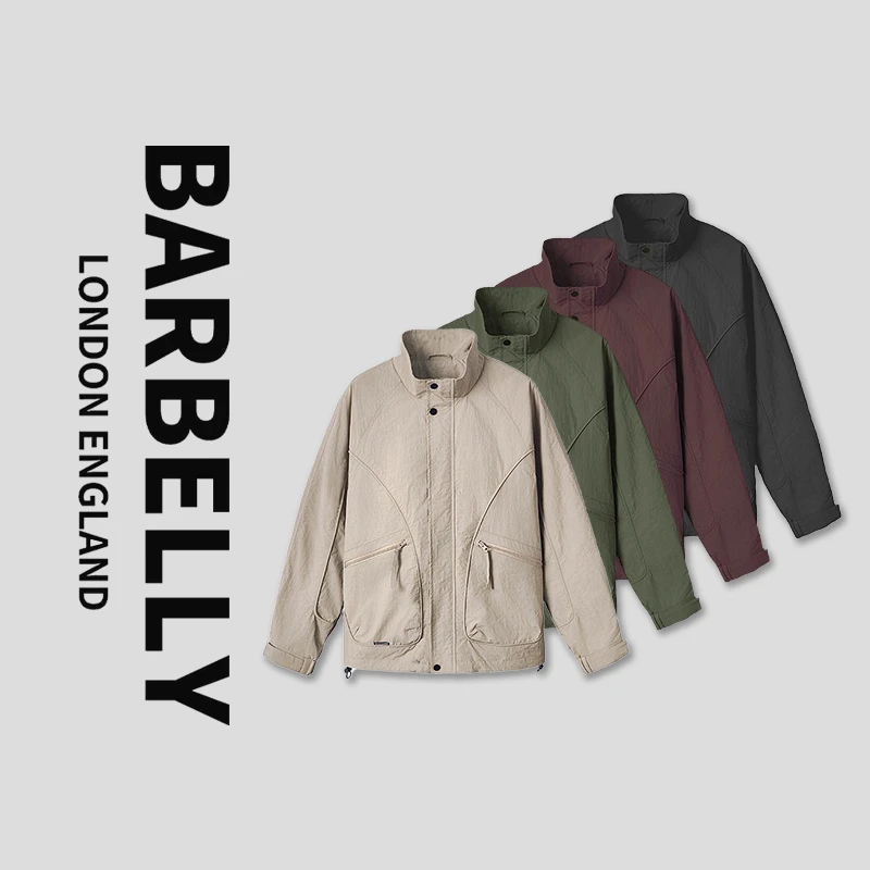 【娜先生】25早春男士立领机车骑行通勤插肩袖下摆抽绳松紧外套9212