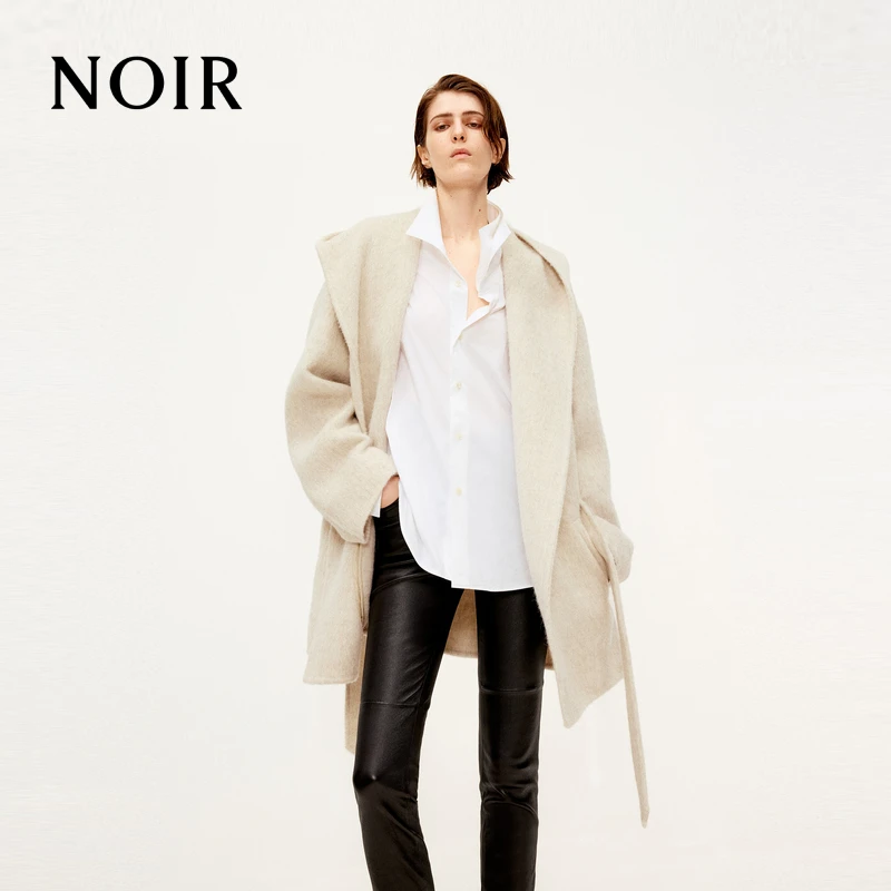 【NOIR系列】MOCO毛呢外套2026春新品羊驼毛羊毛大衣MBF1OVC006