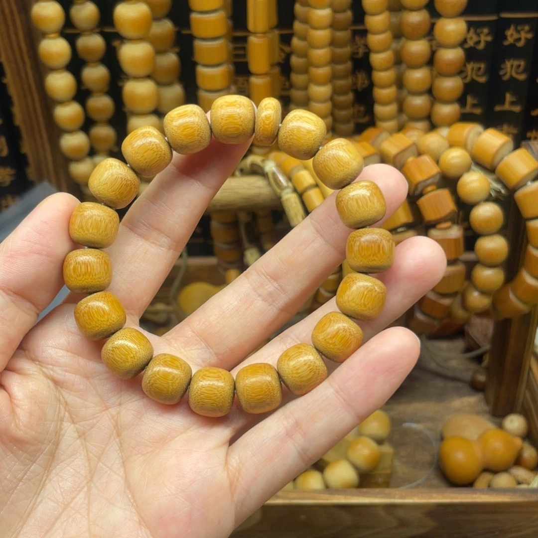 蓝*。11.7实心玉竹极限孤老型手串18粒