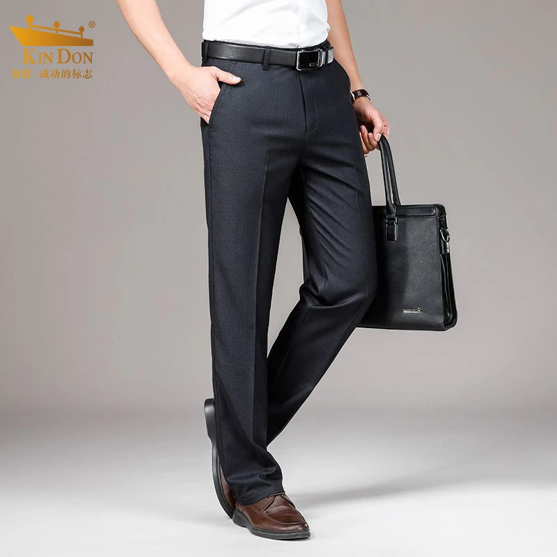 金盾2025夏季薄款男士休闲裤宽松直筒中年爸爸商务西裤长裤男春秋