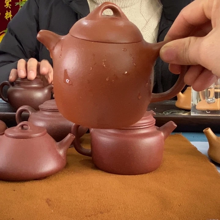 紫砂茶壶红降坡秦权240左右的容量
