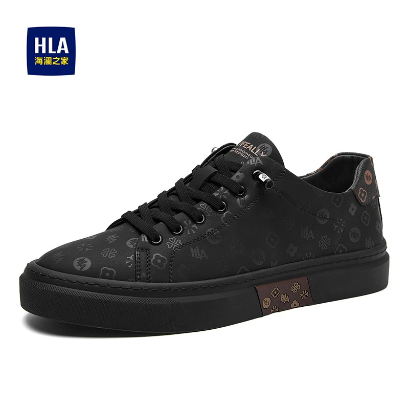 HLA/海澜之家男鞋舒适时尚新款运动休闲帆布鞋子男士一脚蹬板鞋