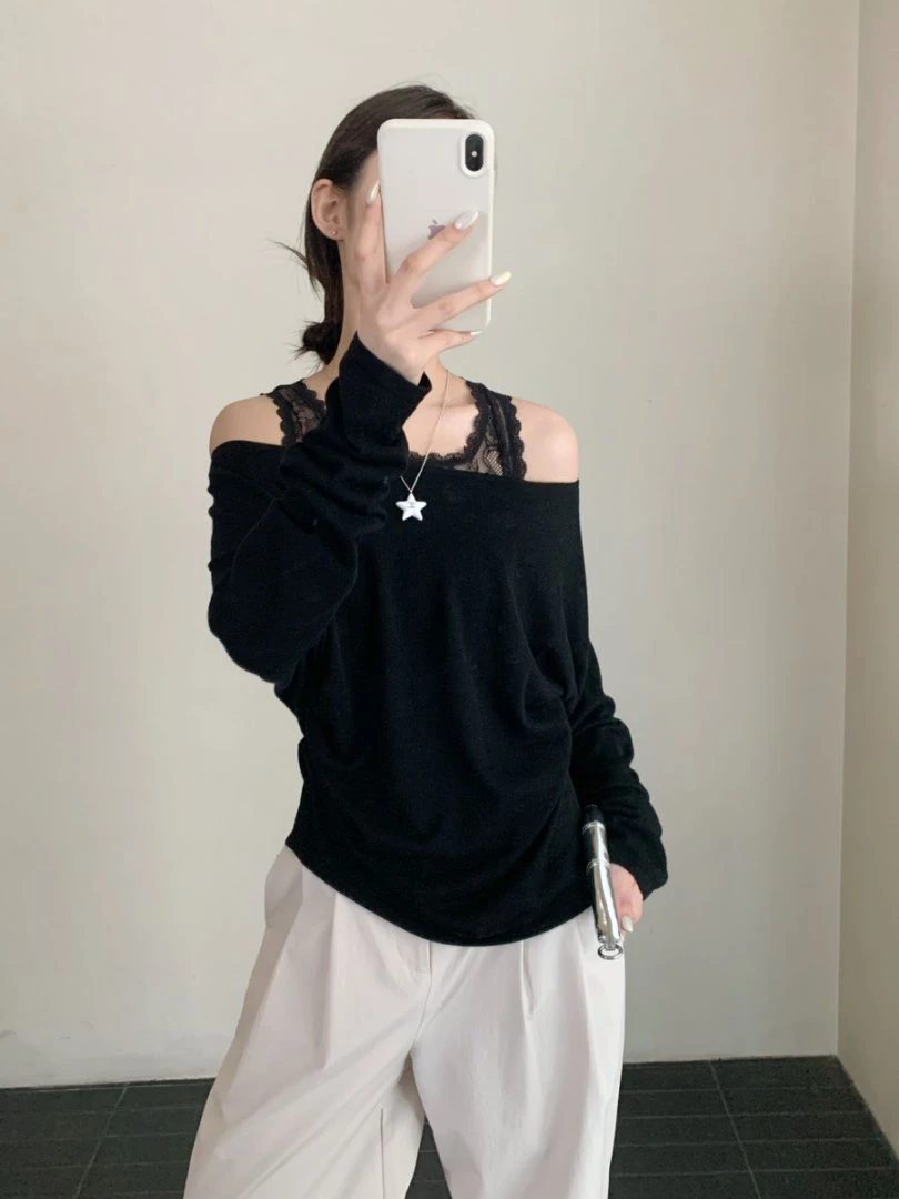 【素简.830117】秋冬新款亚麻绵羊毛混纺精纺设计师款女装羊毛衫