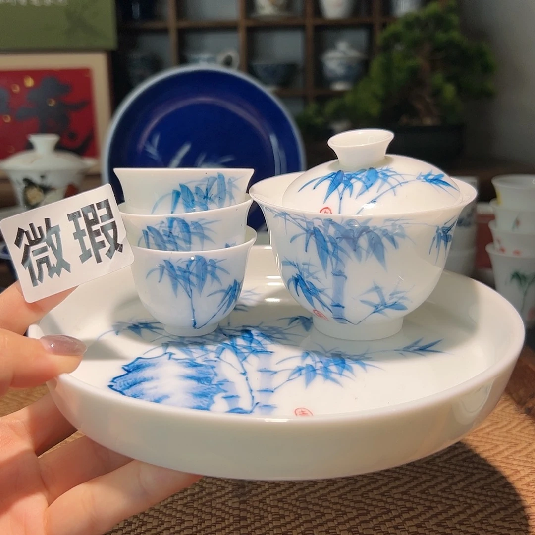 【闪购商品】微瑕 手绘 盖碗