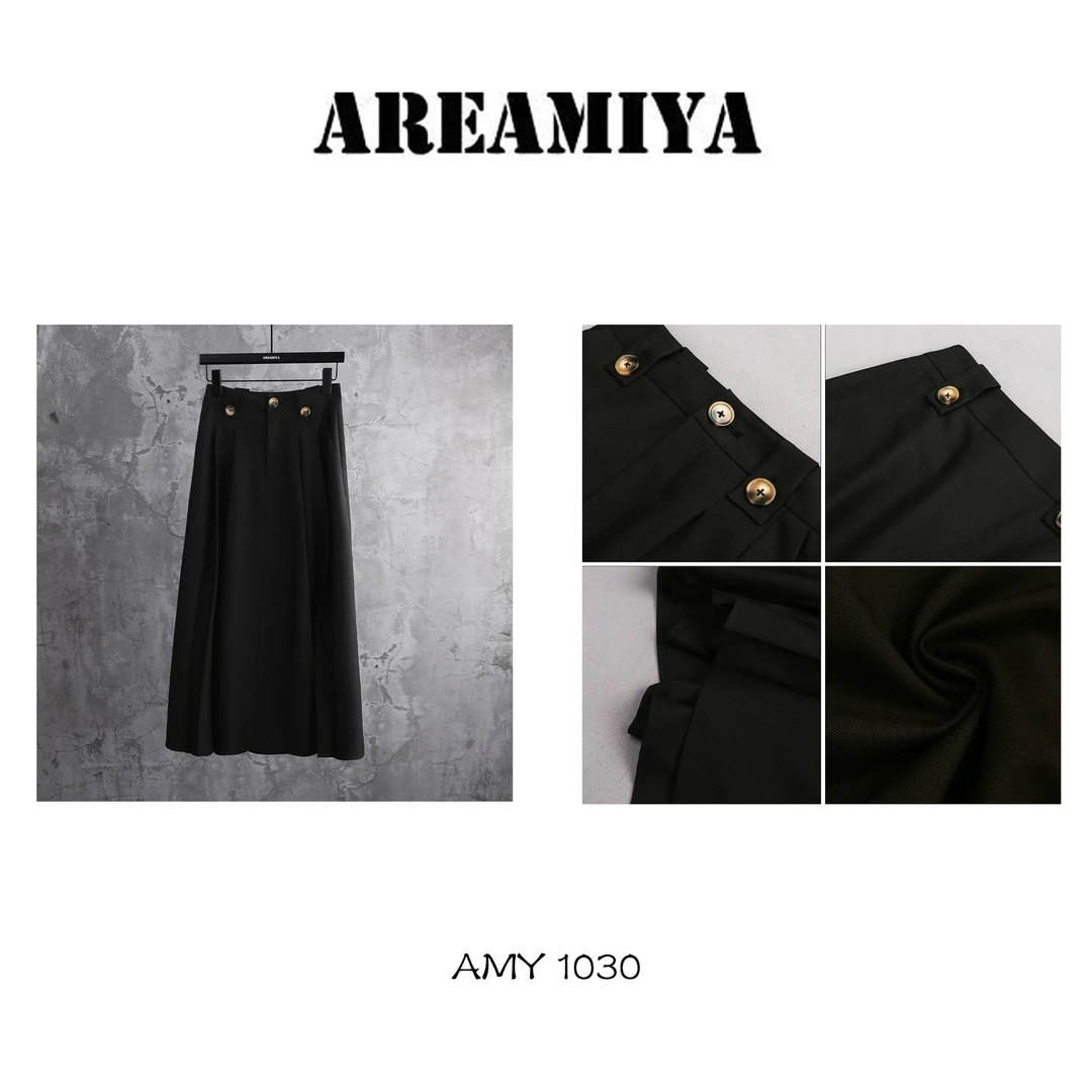 Areamiya【极简静奢风】高级复古感西装百褶半身长裙AMY1030