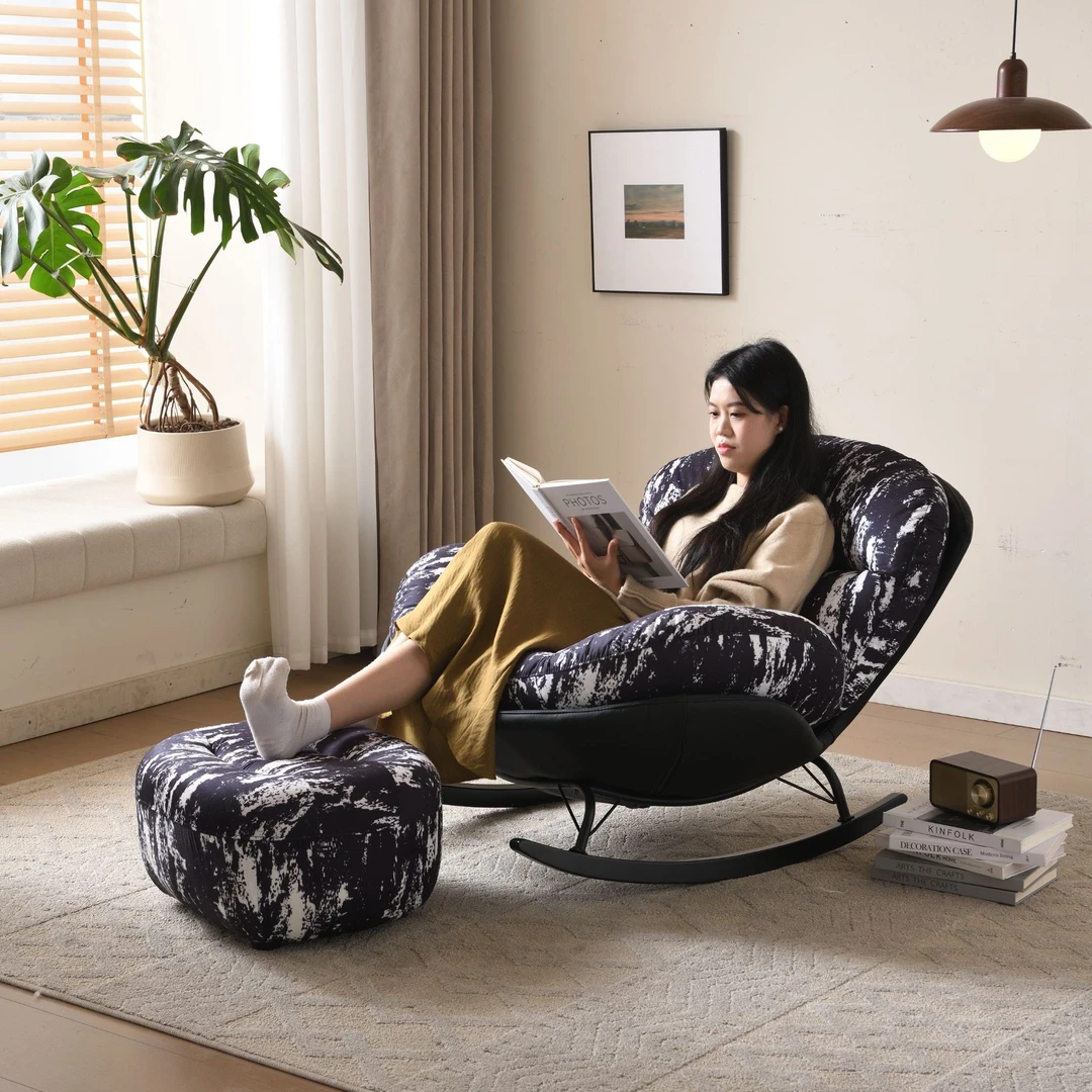 天鹅蛋壳摇椅客厅阳台懒人沙发现代极简轻奢午睡椅单人休闲瑶瑶椅