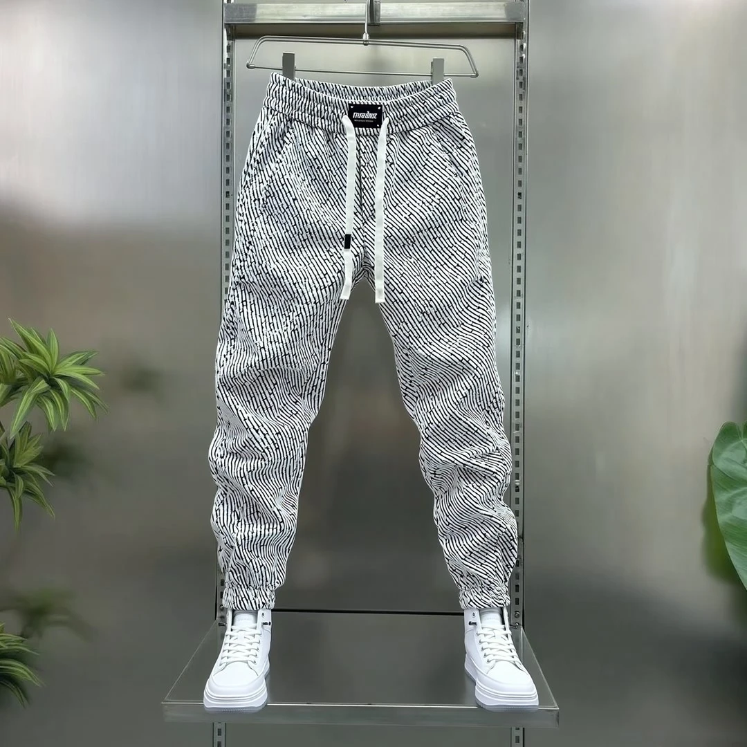 运动卫裤男士潮流新款加绒休闲裤弹力松紧腰加厚束脚裤百搭宽松