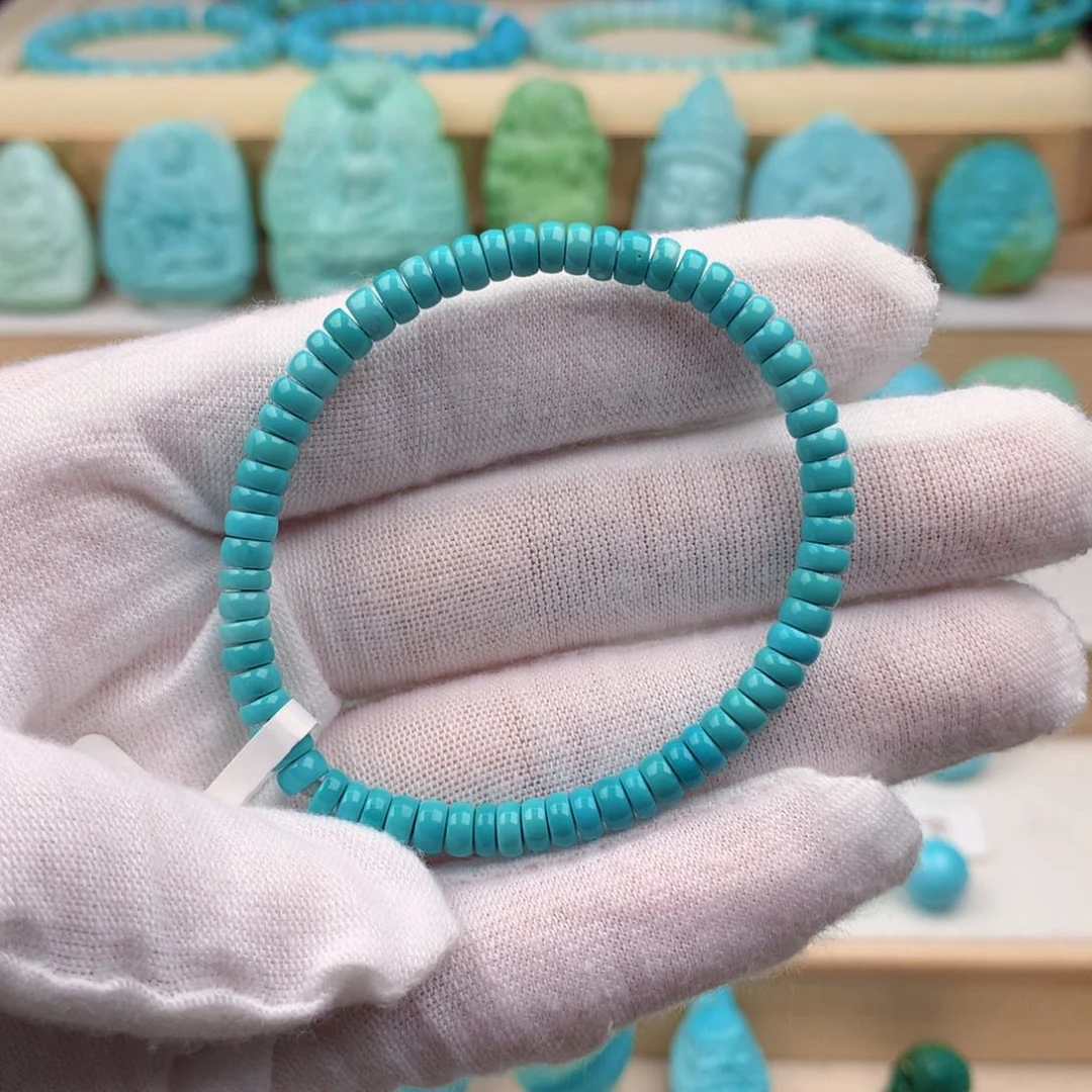 未镶嵌绿松石珠宝奇石4.5mm