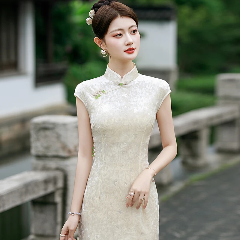 新中式旗袍2025夏季日常可穿复古改良国风裙子高端老上海礼服