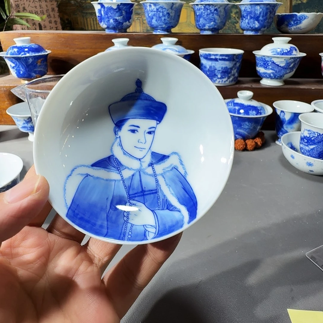 泥塑主人杯手工手绘