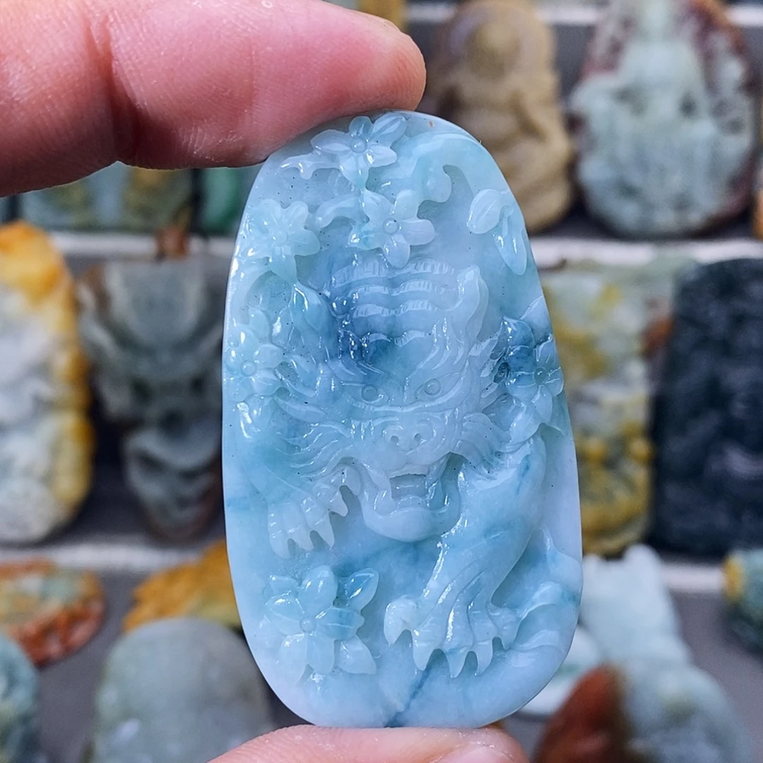 定制翡翠未镶嵌 下山虎抖音基地质检发货。买断包抛光3天