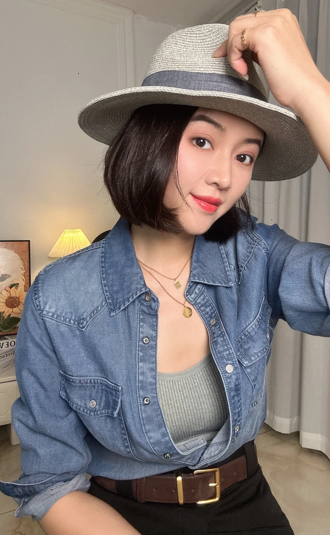 7020春夏季天丝牛仔衬衫女小众上衣显瘦牛仔衣外套打底长袖