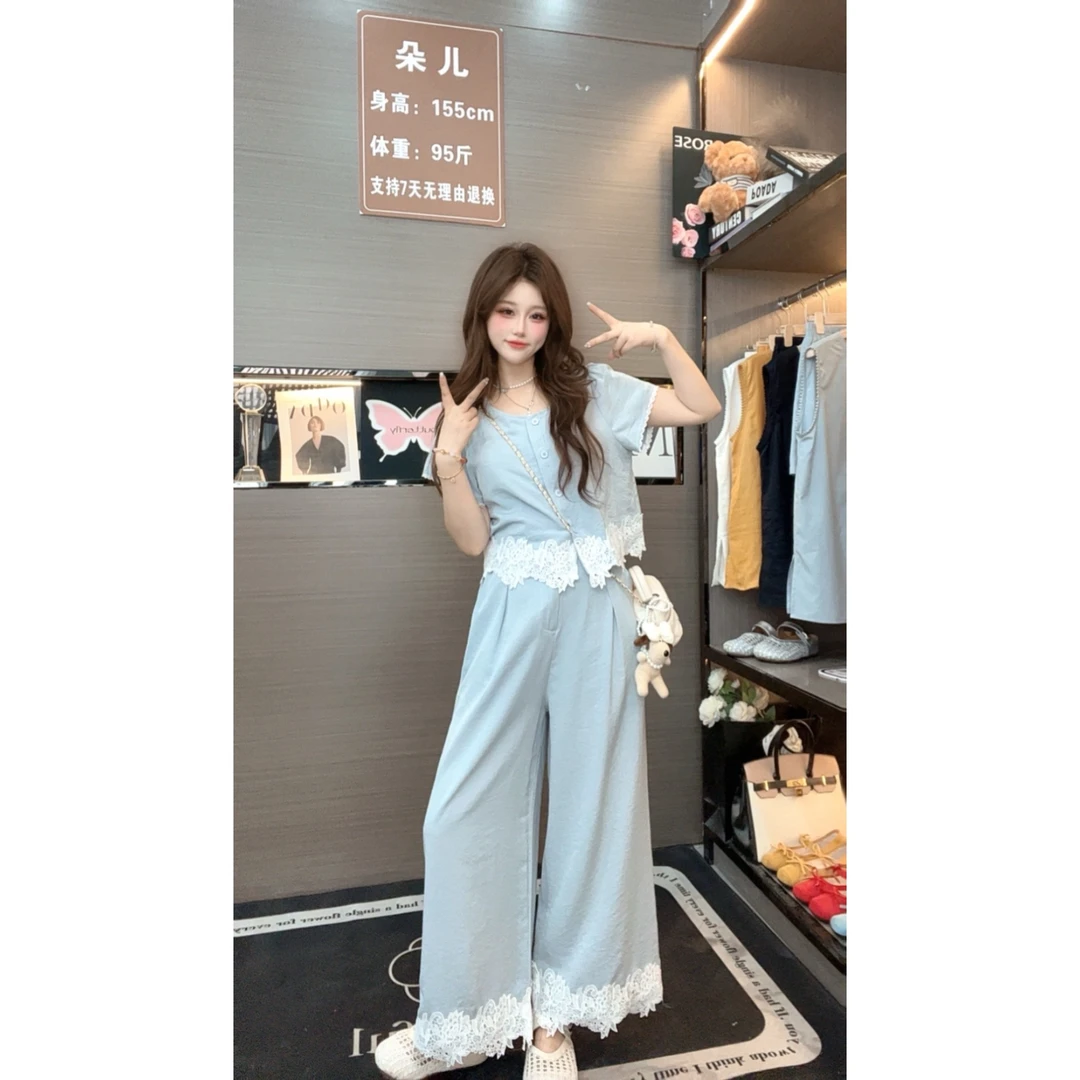 1-3朵儿原创-【邻家女孩】夏季新款洋气宽松休闲显瘦套装QK2005