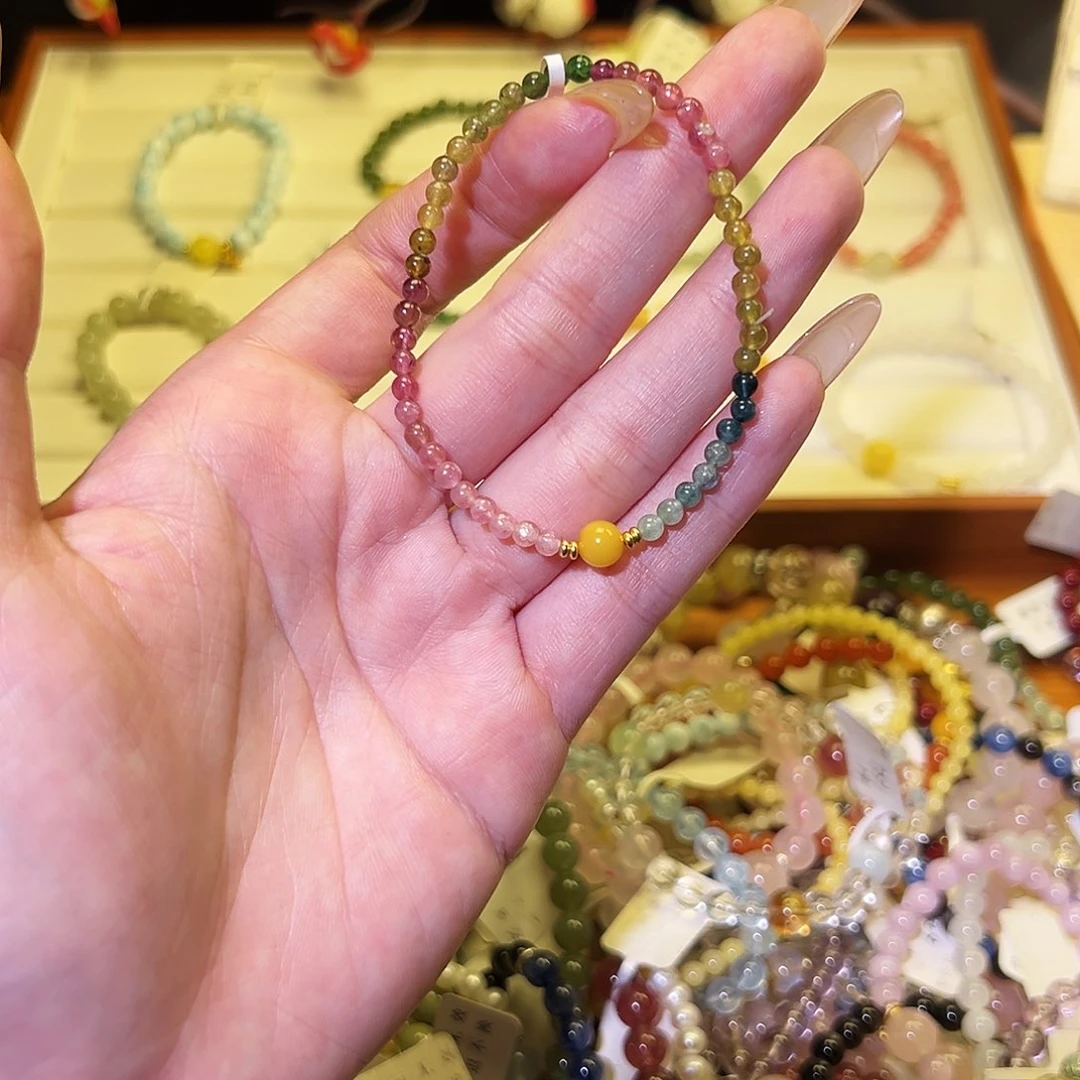 烟晶手链银S925镶嵌T碧玺1341