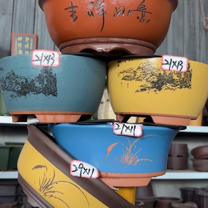 紫砂花盆100-6。