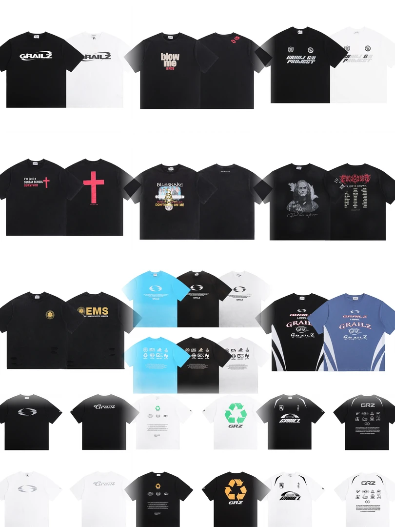 GRAILZ25ssvtg短袖男美式重磅水洗做旧宽松欧美小众设计感古着T恤