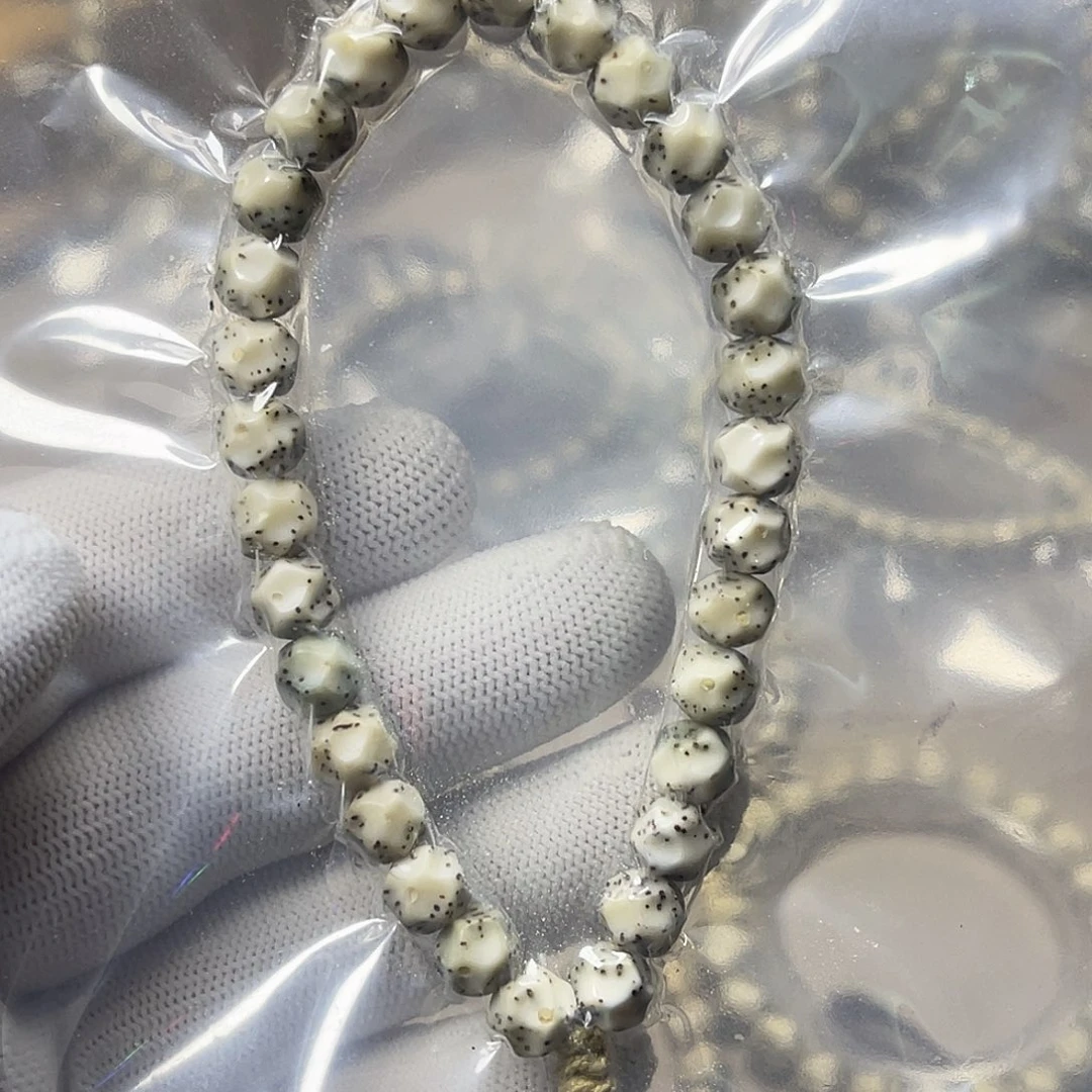 星月菩提手串8改满工无相全玉化大留白