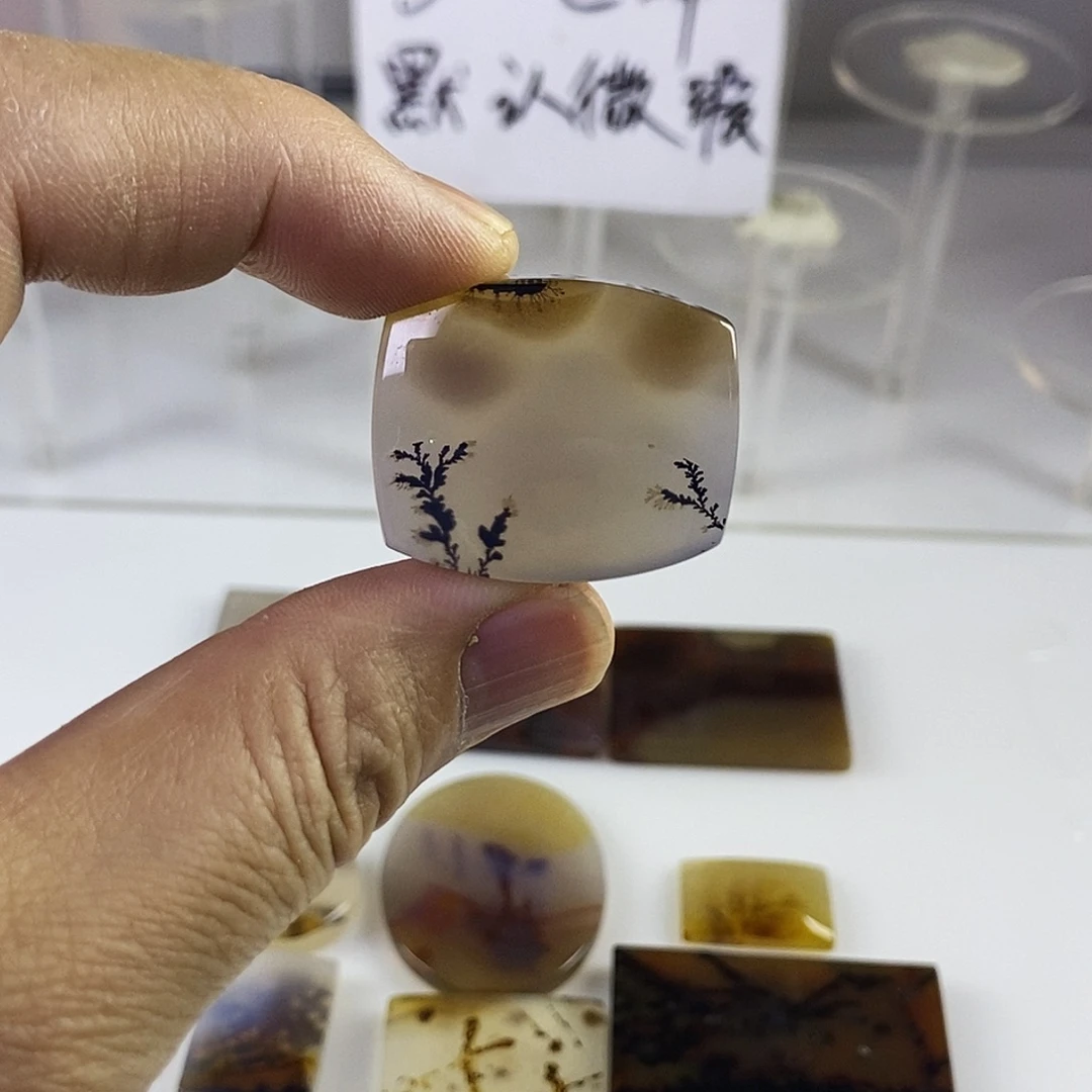 合成碳硅石非金属时尚图纹画面石饰品
