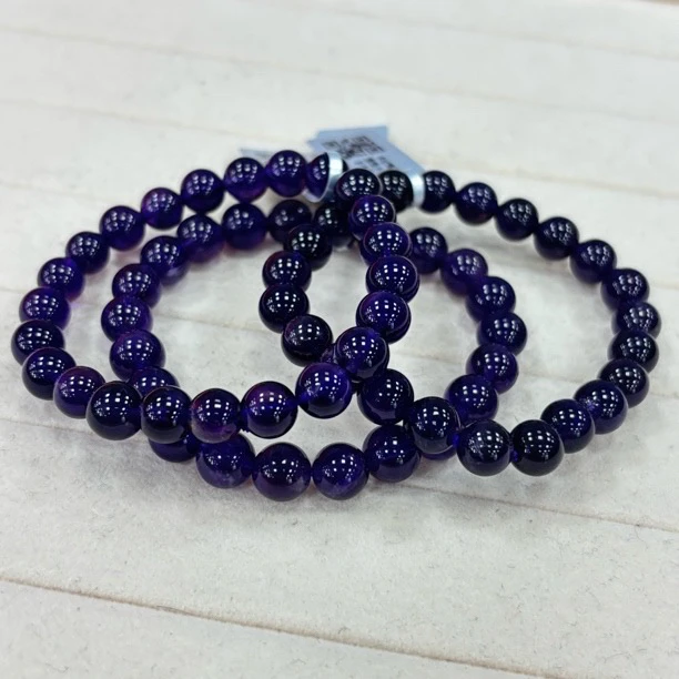 【书记甄选】天然紫水晶单圈手链 多样性发一件 约8mm 1325LA