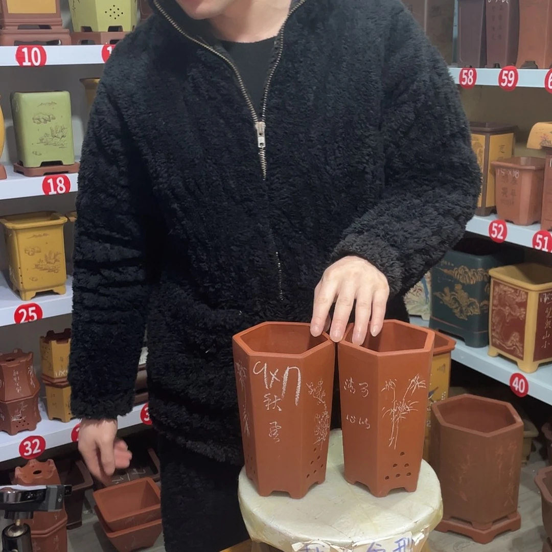 紫砂天心紫砂手工花盆