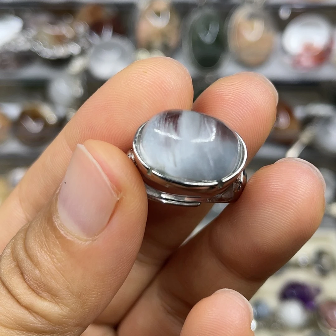 【闪购商品】银S925镶嵌珠宝半成品水晶戒指