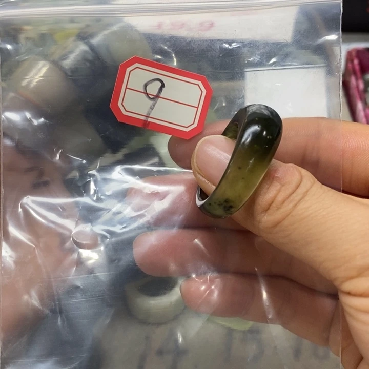 蛇纹石玉未镶嵌戒指大*总