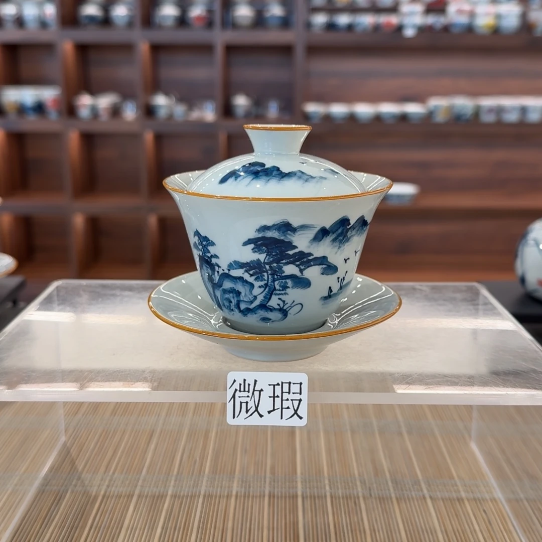 釉下彩纯手绘微瑕