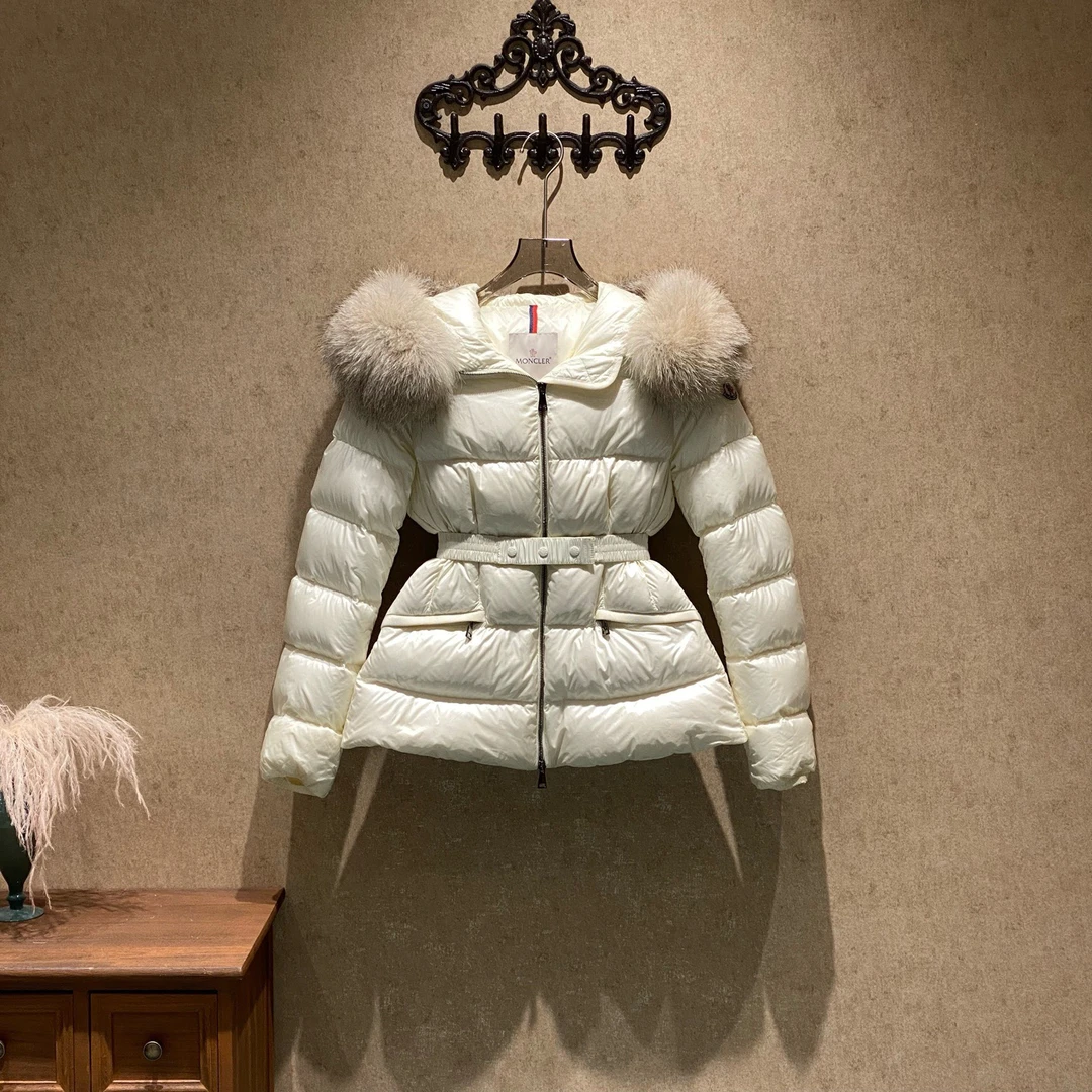 99新 MONCLER 最新爆款Boed白色毛领羽绒服/0码/39121