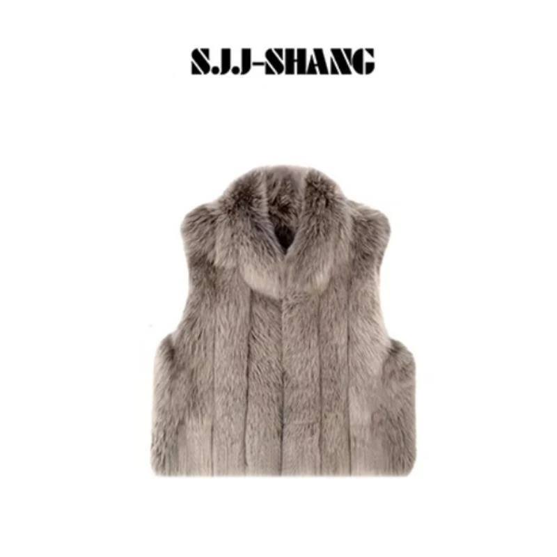 SJJ-SHANG【女主马甲】芬兰进口saga狐狸毛轻奢皮草马甲q136222p