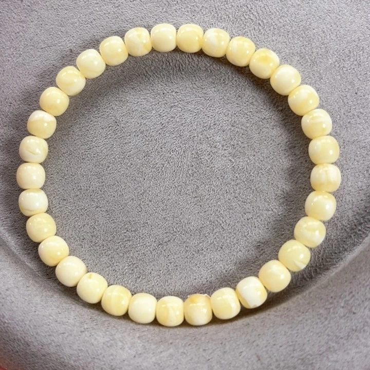 未镶嵌蜜蜡手串纯天然俄料白蜡金纹高桩虎皮