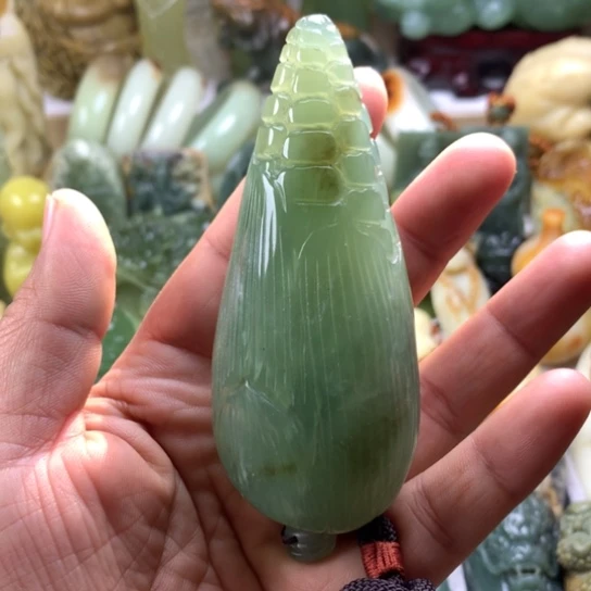 蛇纹石玉未镶嵌岫玉手把件