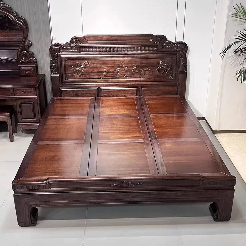 中式1.5米古典1.8米2米实木传统榫卯主卧双人床仿古雕花婚床