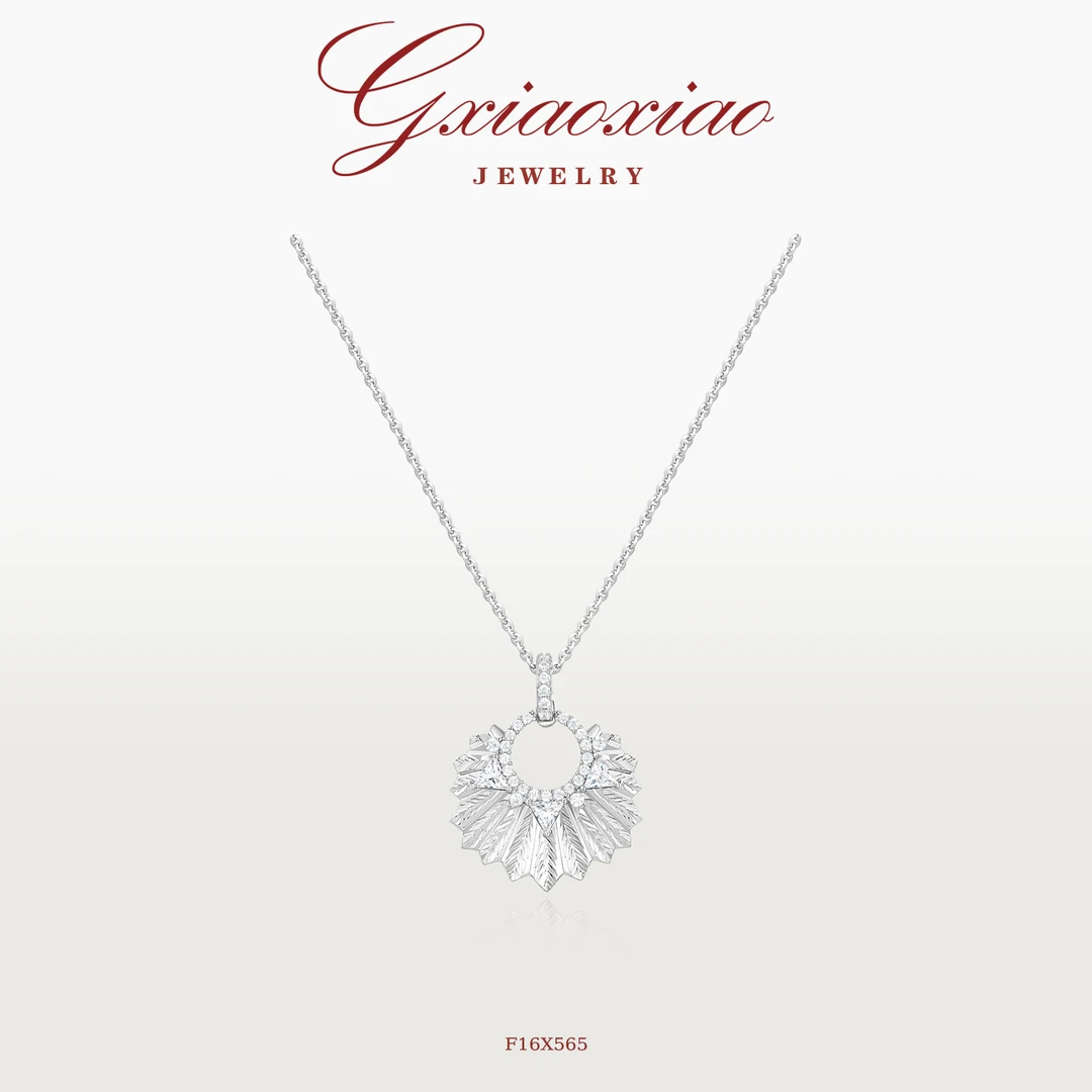 G XIAOXIAO【星扇】法式气质高级太阳花百搭项链 F16X565 F16X520