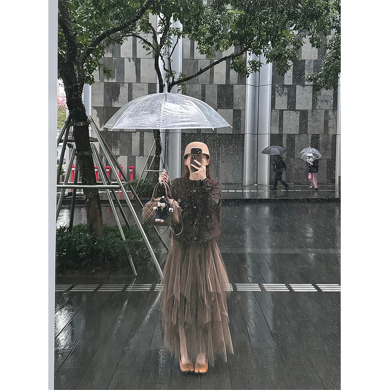 2025新款女士早秋季富贵千金穿搭复古小香风棕色马甲不规则半身裙